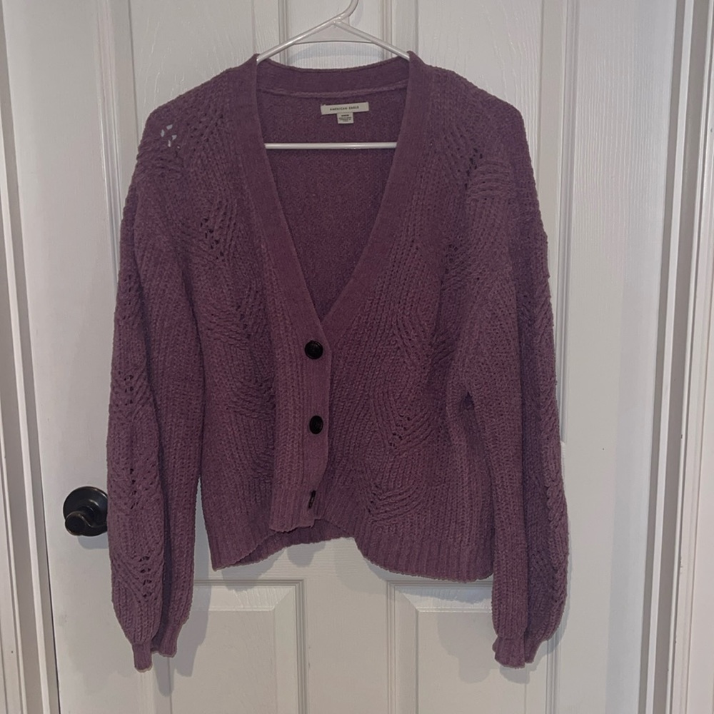 Purple cardigan!! AE